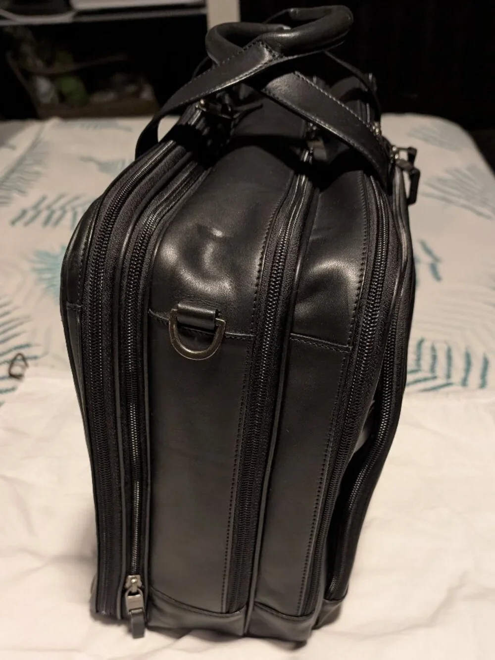 Hartmann Briefcase, Advisor Series, Black Belting Leather, Triple Compartment